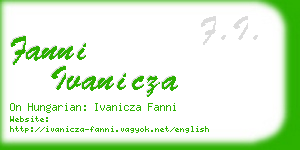 fanni ivanicza business card